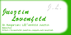 jusztin lovenfeld business card